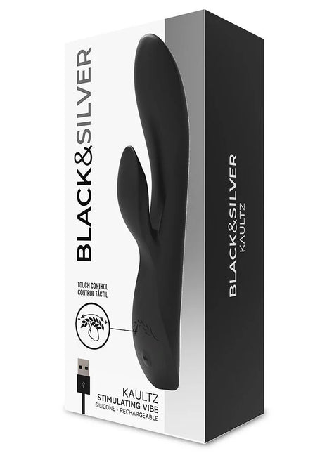 Schwarzer silikon aufladbarer stimulierender vibrator von black & silver modell kaultz mit touch control
