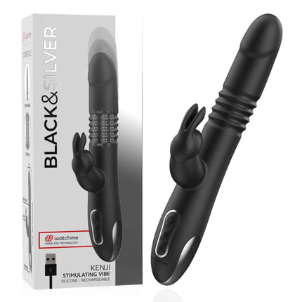 BLACK&SILVER - KENJI STIMULIERENDE VIBE KOMPATIBEL MIT WATCHME DRAHTLOSER TECHNOLOGIE - Rabbit-Vibratoren