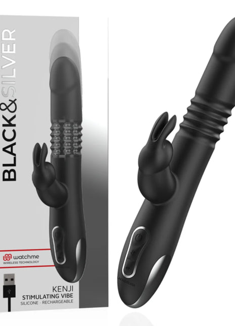 BLACK&SILVER - KENJI STIMULIERENDE VIBE KOMPATIBEL MIT WATCHME DRAHTLOSER TECHNOLOGIE - Rabbit-Vibratoren
