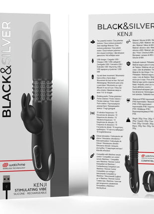 BLACK&SILVER - KENJI STIMULIERENDE VIBE KOMPATIBEL MIT WATCHME DRAHTLOSER TECHNOLOGIE - Rabbit-Vibratoren