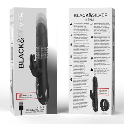 BLACK&SILVER - KENJI STIMULIERENDE VIBE KOMPATIBEL MIT WATCHME DRAHTLOSER TECHNOLOGIE - Rabbit-Vibratoren