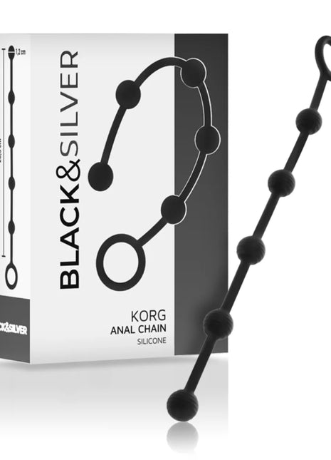 BLACK&SILVER - KORG ANAL ROSENKRANZ SILIKON INITIATION 21 CM - Analketten