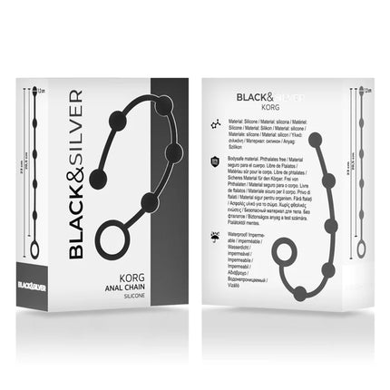 BLACK&SILVER - KORG ANAL ROSENKRANZ SILIKON INITIATION 21 CM - Analketten