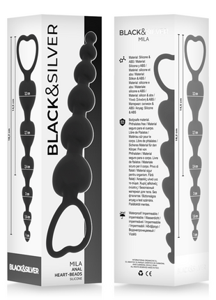 BLACK&SILVER - MILA ANAL-HERZKETTE 18 CM - Analketten