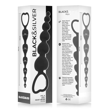 BLACK&SILVER - MILA ANAL-HERZKETTE 18 CM - Analketten