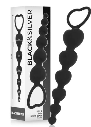 BLACK&SILVER - MILA ANAL-HERZKETTE 18 CM - Analketten