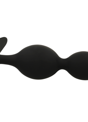 Schwarzer silikon analplug black&silver orson plug silikon 2 mit glattem, abgerundetem design und breitem griff