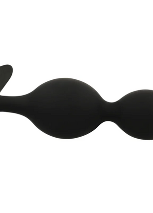 Schwarzer silikon analplug black&silver orson plug silikon 2 mit glattem, abgerundetem design und breitem griff