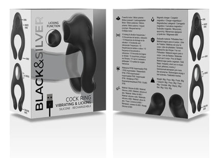 BLACK&SILVER - VIBRATORRING AUS SILIKON - 3 MOTOREN - SCHWARZ - Penisring für Paare