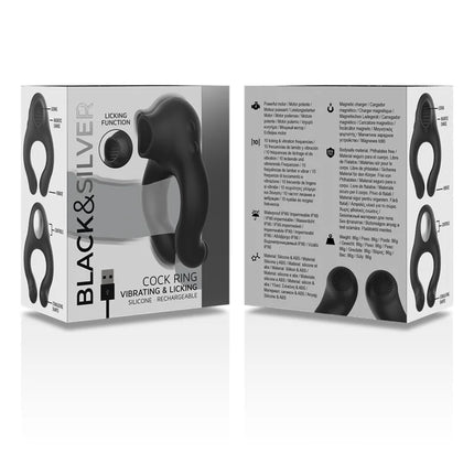 BLACK&SILVER - VIBRATORRING AUS SILIKON - 3 MOTOREN - SCHWARZ - Penisring für Paare