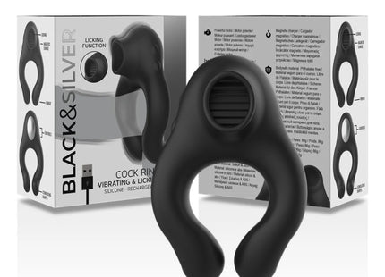 BLACK&SILVER - VIBRATORRING AUS SILIKON - 3 MOTOREN - SCHWARZ - Penisring für Paare