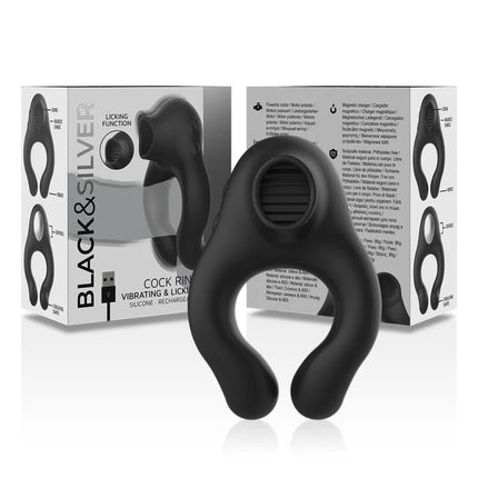 BLACK&SILVER - VIBRATORRING AUS SILIKON - 3 MOTOREN - SCHWARZ - Penisring für Paare
