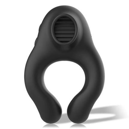 BLACK&SILVER - VIBRATORRING AUS SILIKON - 3 MOTOREN - SCHWARZ - Penisring für Paare
