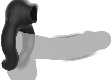 BLACK&SILVER - VIBRATORRING AUS SILIKON - 3 MOTOREN - SCHWARZ - Penisring für Paare