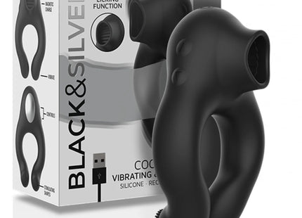 BLACK&SILVER - VIBRATORRING AUS SILIKON - 3 MOTOREN - SCHWARZ - Penisring für Paare