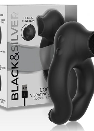 BLACK&SILVER - VIBRATORRING AUS SILIKON - 3 MOTOREN - SCHWARZ - Penisring für Paare