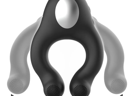 BLACK&SILVER - VIBRATORRING AUS SILIKON - 3 MOTOREN - SCHWARZ - Penisring für Paare