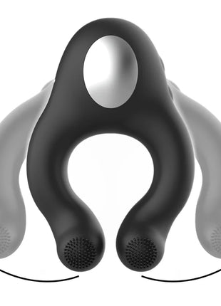 BLACK&SILVER - VIBRATORRING AUS SILIKON - 3 MOTOREN - SCHWARZ - Penisring für Paare