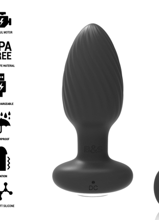 BLACK&SILVER - WELLS PLUG SILIKON ANAL ROTATOR - FERNBEDIENUNG - Anal-Vibratoren
