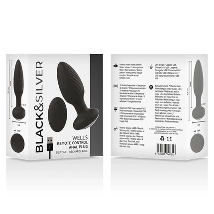 BLACK&SILVER - WELLS PLUG SILIKON ANAL ROTATOR - FERNBEDIENUNG - Anal-Vibratoren