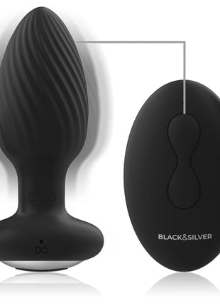 BLACK&SILVER - WELLS PLUG SILIKON ANAL ROTATOR - FERNBEDIENUNG - Anal-Vibratoren