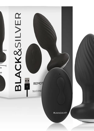 BLACK&SILVER - WELLS PLUG SILIKON ANAL ROTATOR - FERNBEDIENUNG - Anal-Vibratoren