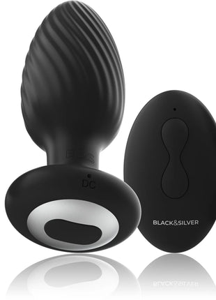 BLACK&SILVER - WELLS PLUG SILIKON ANAL ROTATOR - FERNBEDIENUNG - Anal-Vibratoren