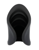 Schwarzer silikon analplug mit glattem, konischem design und drei konzentrischen rillen im produkt black&silver winki-masturbator