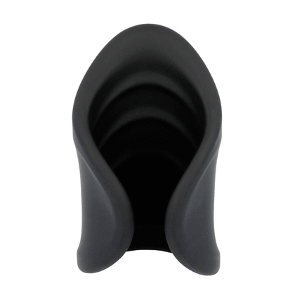 Schwarzer silikon analplug mit glattem, konischem design und drei konzentrischen rillen im produkt black&silver winki-masturbator