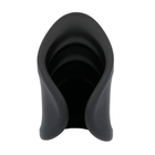 Schwarzer silikon analplug mit glattem, konischem design und drei konzentrischen rillen im produkt black&silver winki-masturbator