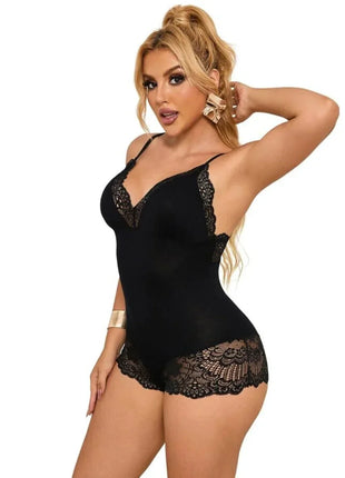 Blütenzauber Body – Eleganz - Schwarz - Bodys