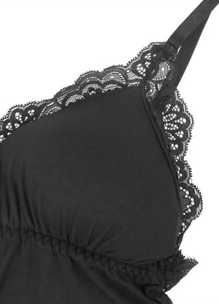 Blütenzauber Body – Eleganz - Schwarz - Bodys