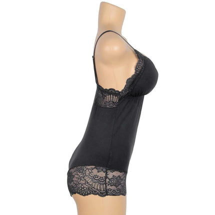 Blütenzauber Body – Eleganz - Schwarz - Bodys