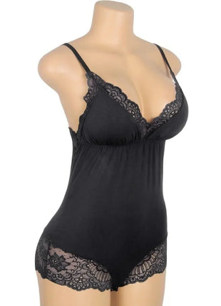 Blütenzauber Body – Eleganz - Schwarz - Bodys