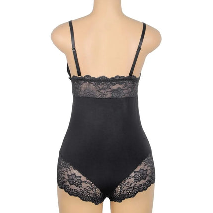 Blütenzauber Body – Eleganz - Schwarz - Bodys