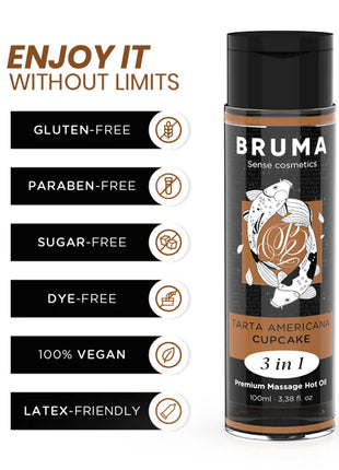 BRUMA - PREMIUM-MASSAGEÖL MIT WÄRMEEFFEKT CUPCAKE-GESCHMACK 3 IN 1 - 100 ML