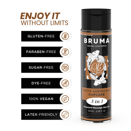 BRUMA - PREMIUM-MASSAGEÖL MIT WÄRMEEFFEKT CUPCAKE-GESCHMACK 3 IN 1 - 100 ML