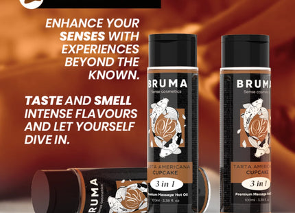 BRUMA - PREMIUM-MASSAGEÖL MIT WÄRMEEFFEKT CUPCAKE-GESCHMACK 3 IN 1 - 100 ML