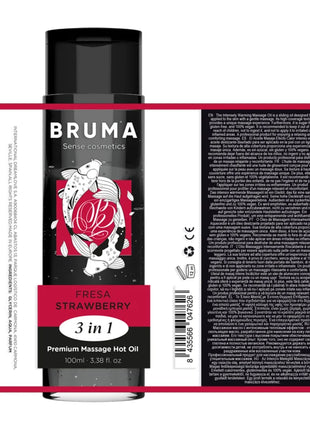 BRUMA - PREMIUM-MASSAGEÖL MIT WÄRMEEFFEKT ERDBEERE-GESCHMACK 3 IN 1 - 100 ML - Massageöl
