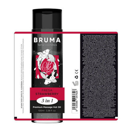 BRUMA - PREMIUM-MASSAGEÖL MIT WÄRMEEFFEKT ERDBEERE-GESCHMACK 3 IN 1 - 100 ML - Massageöl