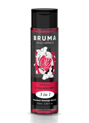 BRUMA - PREMIUM-MASSAGEÖL MIT WÄRMEEFFEKT ERDBEERE-GESCHMACK 3 IN 1 - 100 ML - Massageöl