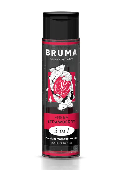 BRUMA - PREMIUM-MASSAGEÖL MIT WÄRMEEFFEKT ERDBEERE-GESCHMACK 3 IN 1 - 100 ML - Massageöl