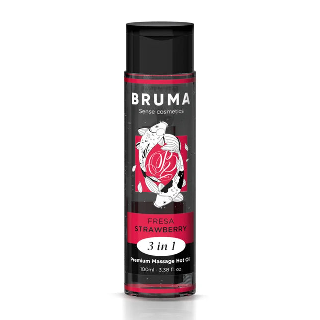 BRUMA - PREMIUM-MASSAGEÖL MIT WÄRMEEFFEKT ERDBEERE-GESCHMACK 3 IN 1 - 100 ML - Massageöl