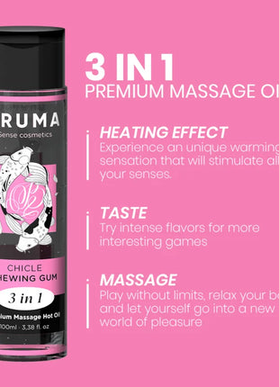 BRUMA - PREMIUM-MASSAGEÖL MIT WÄRMEEFFEKT GUM-GESCHMACK 3 IN 1 - 100 ML - Massageöl