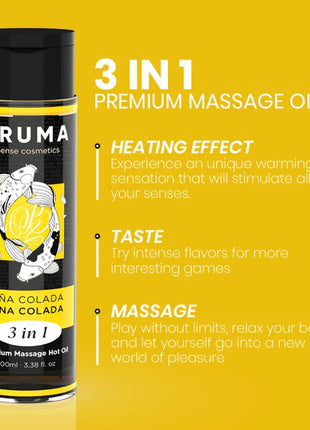 BRUMA - PREMIUM-MASSAGEÖL MIT WÄRMEEFFEKT PINA COLADA-GESCHMACK 3 IN 1 - 100 ML