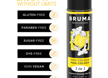 BRUMA - PREMIUM-MASSAGEÖL MIT WÄRMEEFFEKT PINA COLADA-GESCHMACK 3 IN 1 - 100 ML
