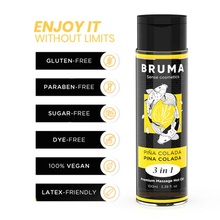 BRUMA - PREMIUM-MASSAGEÖL MIT WÄRMEEFFEKT PINA COLADA-GESCHMACK 3 IN 1 - 100 ML
