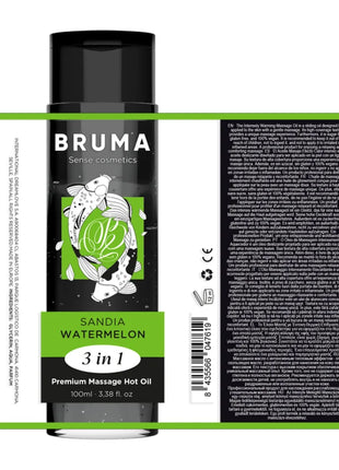 BRUMA - PREMIUM-MASSAGEÖL MIT WÄRMEEFFEKT WASSERMELONE-GESCHMACK 3 IN 1 - Massageöl