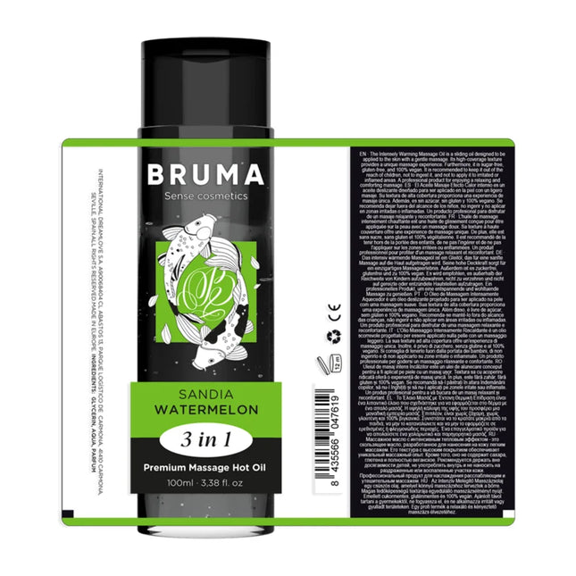 BRUMA - PREMIUM-MASSAGEÖL MIT WÄRMEEFFEKT WASSERMELONE-GESCHMACK 3 IN 1 - Massageöl