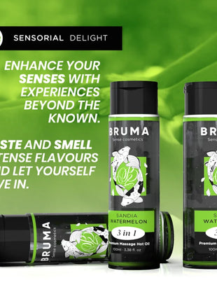BRUMA - PREMIUM-MASSAGEÖL MIT WÄRMEEFFEKT WASSERMELONE-GESCHMACK 3 IN 1 - Massageöl